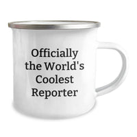 Load image into Gallery viewer, Funny Reporter Gifts from Dad to World's Coolest Reporter on Christmas Unique Gifts, Officially The World's Coolest Reporter Camping Mug for Men, Reporter Enthusiast Mug for Coffee Lovers - Image 2
