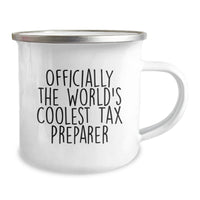 Load image into Gallery viewer, Funny Tax Preparer Christmas Unique Gifts from Friends for Men Camping Mug Officially The World&#39;s Coolest Tax Preparer - Image 2

