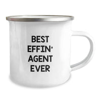 Load image into Gallery viewer, Funny Agent Gifts from Men, Best Effin&#39; Agent Ever Camping Mug for Christmas Unique Presents, Stainless Steel Insulated Agent Coffee Mug - Image 2
