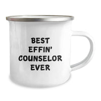 Load image into Gallery viewer, Funny Counselor Gifts for Christmas - Best Effin&#39; Counselor Ever Camping Mug, Gifts from Friends to Counselor - Image 2
