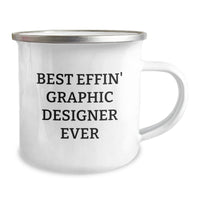 Load image into Gallery viewer, Funny Graphic Designer Gifts from Friends for Graphic Designers - Best Effin&#39; Graphic Designer Ever Camping Mug - Christmas Unique Presents for Men Women Family - Image 2

