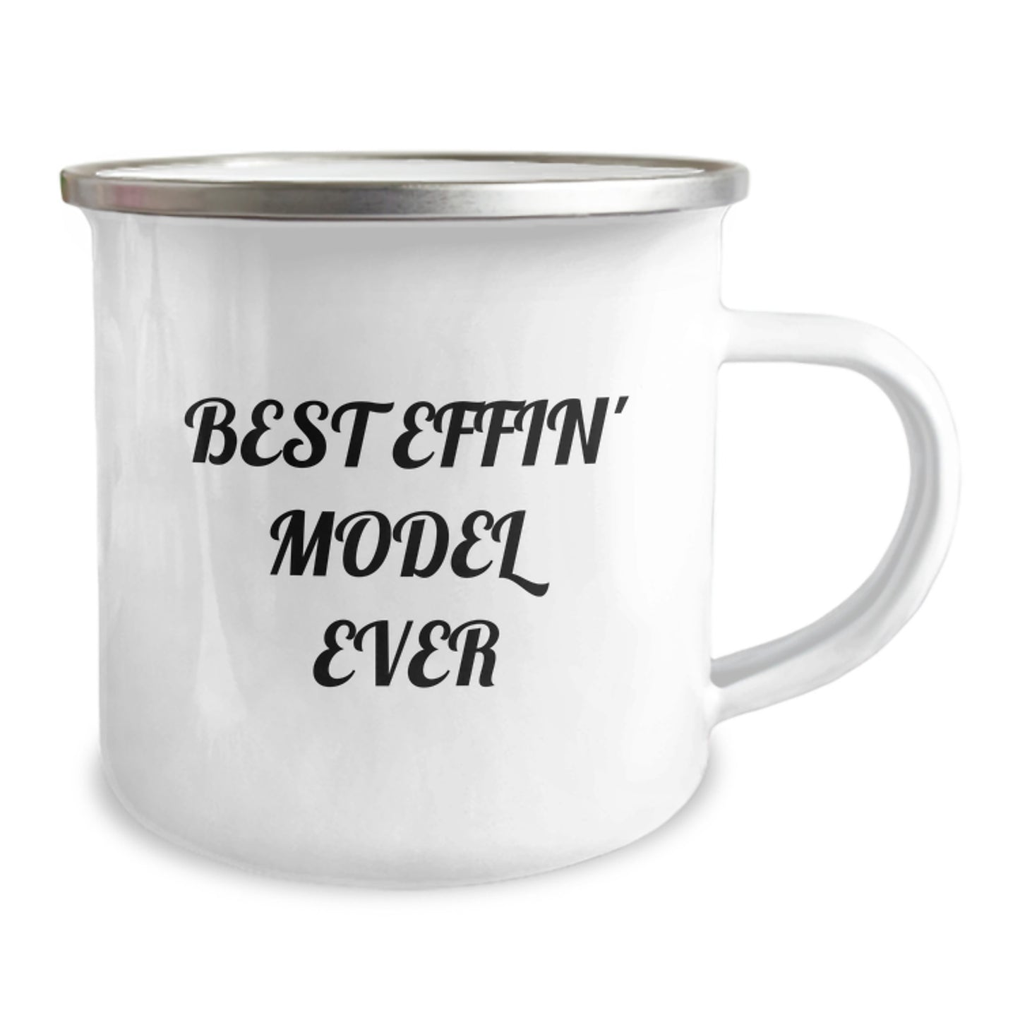 Funny Model Gifts for Men, Best Effin' Model Ever Enamel Camping Mug, Christmas Unique Gifts from Friends, Model Lover Mug - Image 2