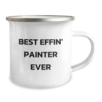 Load image into Gallery viewer, Funny Painter Gifts for Camping, Best Effin' Painter Ever Enamel Mug, Unique Christmas Unique Gifts for Men, Women, Family, Friends, Coworkers - Image 2
