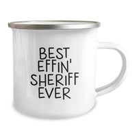Load image into Gallery viewer, Funny Sheriff Gifts for Men, Camping Mug - Best Effin' Sheriff Ever, Unique Gift Ideas for Sheriff on Christmas - Image 2
