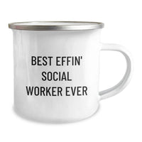 Load image into Gallery viewer, Best Effin&#39; Social Worker Ever Funny Camping Mug Gifts for Social Worker Christmas Unique - Image 2
