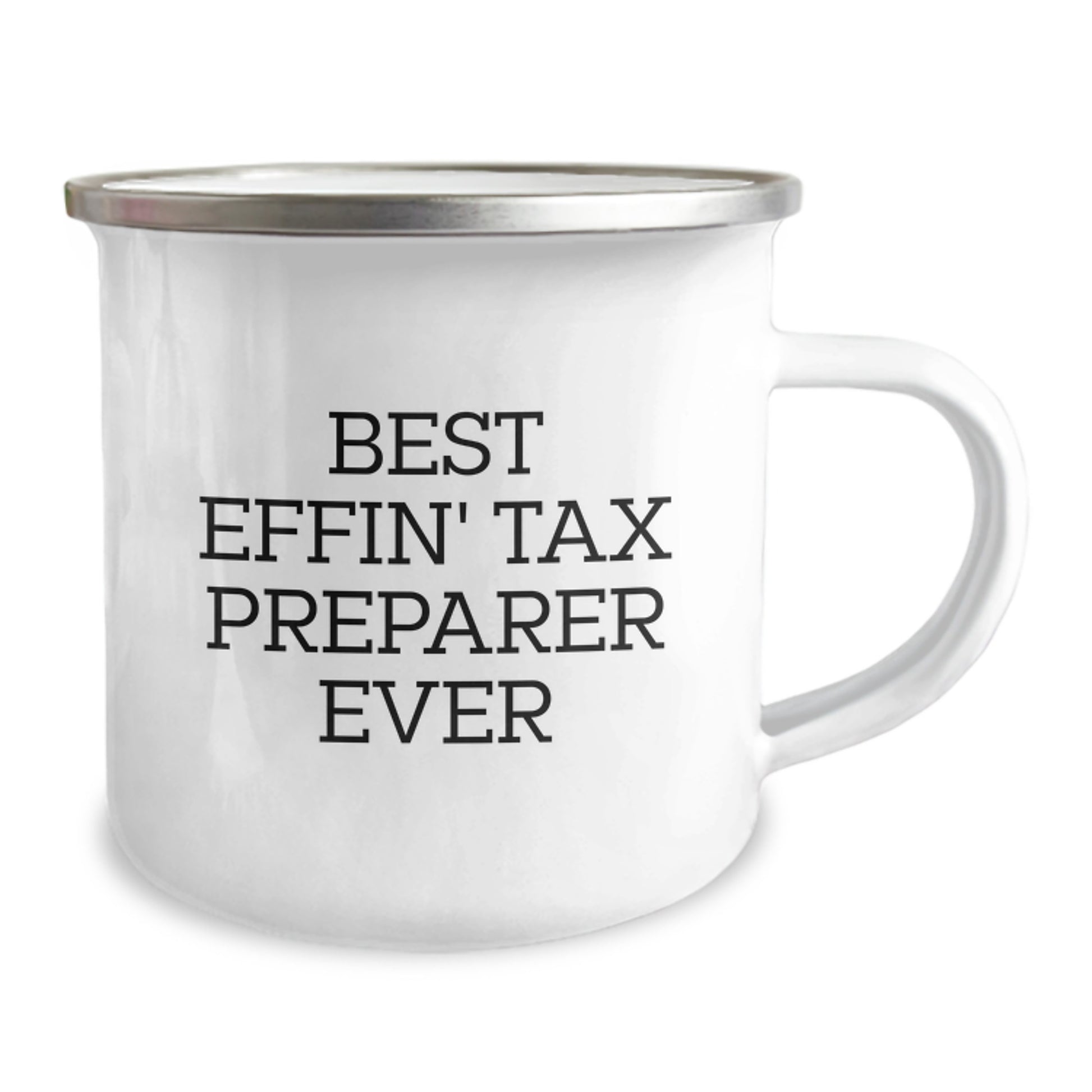Funny Tax Preparer Gifts from Friends for the Best Effin' Tax Preparer Ever - Christmas Unique Camping Mug, Stainless Steel with Enamel Finish - Image 2