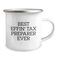 Load image into Gallery viewer, Funny Tax Preparer Gifts from Friends for the Best Effin&#39; Tax Preparer Ever - Christmas Unique Camping Mug, Stainless Steel with Enamel Finish - Image 2

