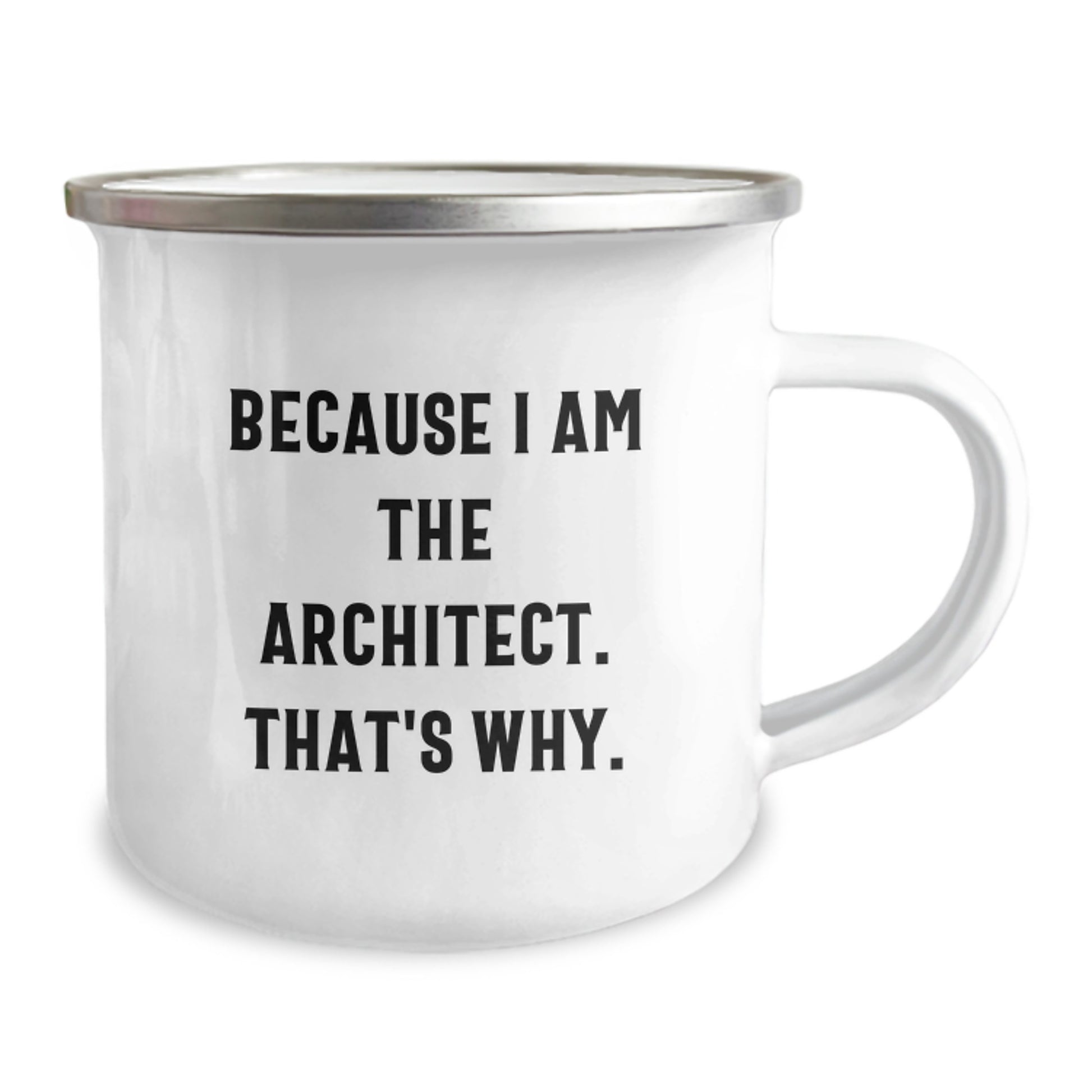 Architect Funny Quote Birthday Unique Gifts from Friends to Men Camping Mugs Because I Am The Architect That's Why - Image 2