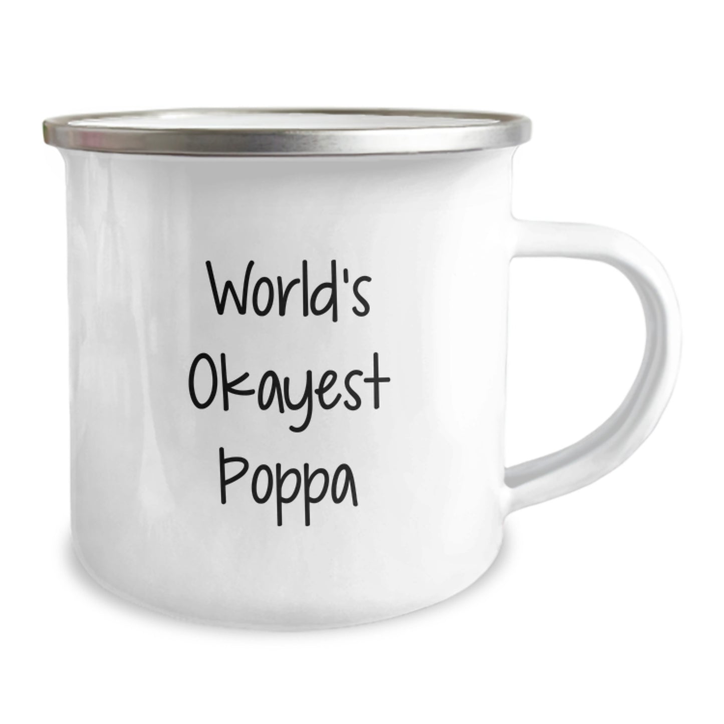 Funny Poppa Gifts from Men to Daughter, Best Camping Mug for World's Okayest Poppa, Mother's Day Unique Gifts - Image 2