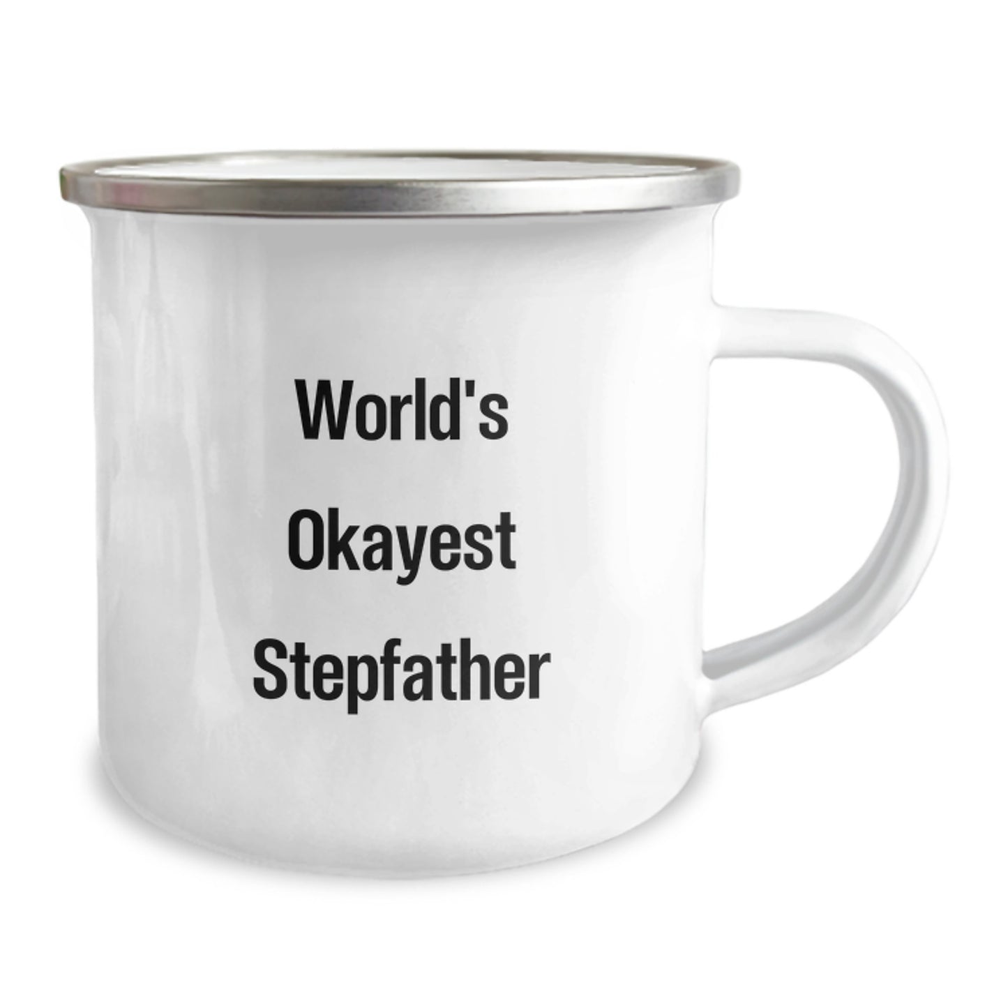 Funny World's Okayest Stepfather Gifts from Family Members for Stepfather on Valentine's Camping Mug - Image 2