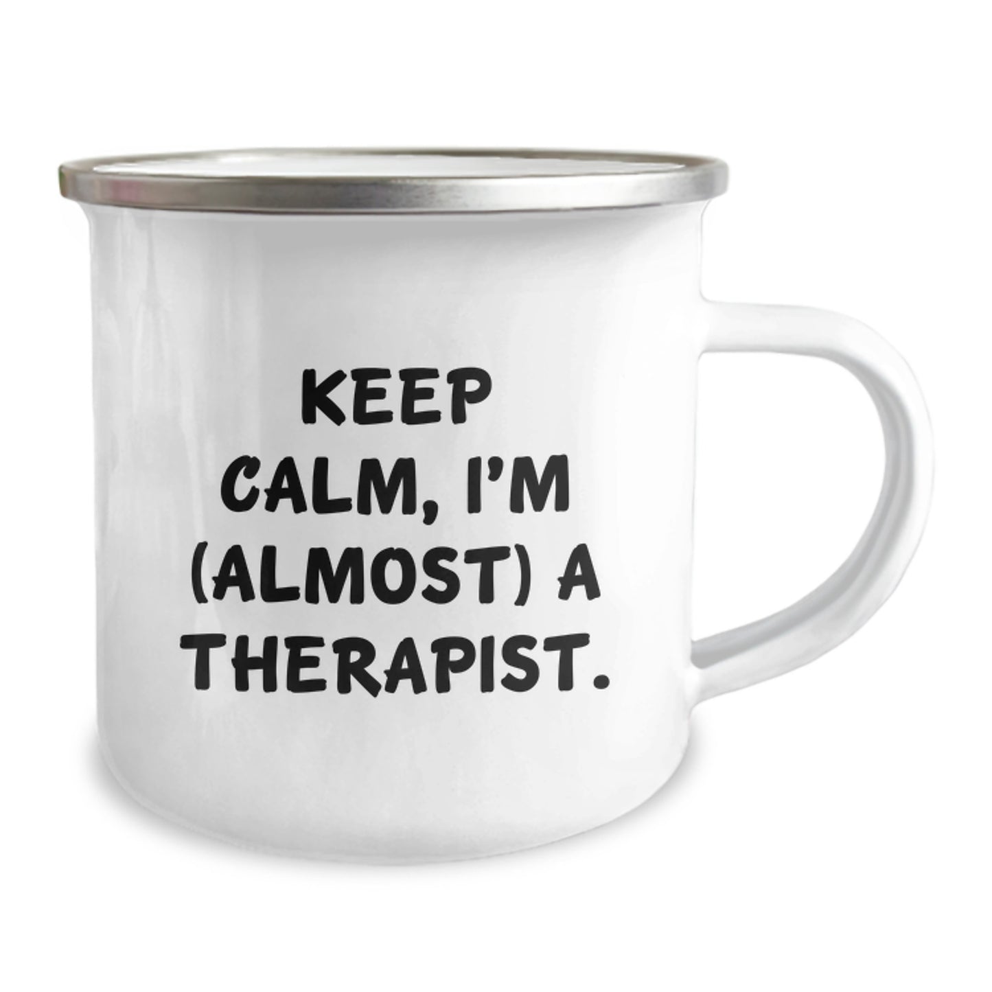 Funny Gifts from Friends for Therapist Keep Calm I'm almost A Therapist Valentine's Unique Camping Mug - Image 2