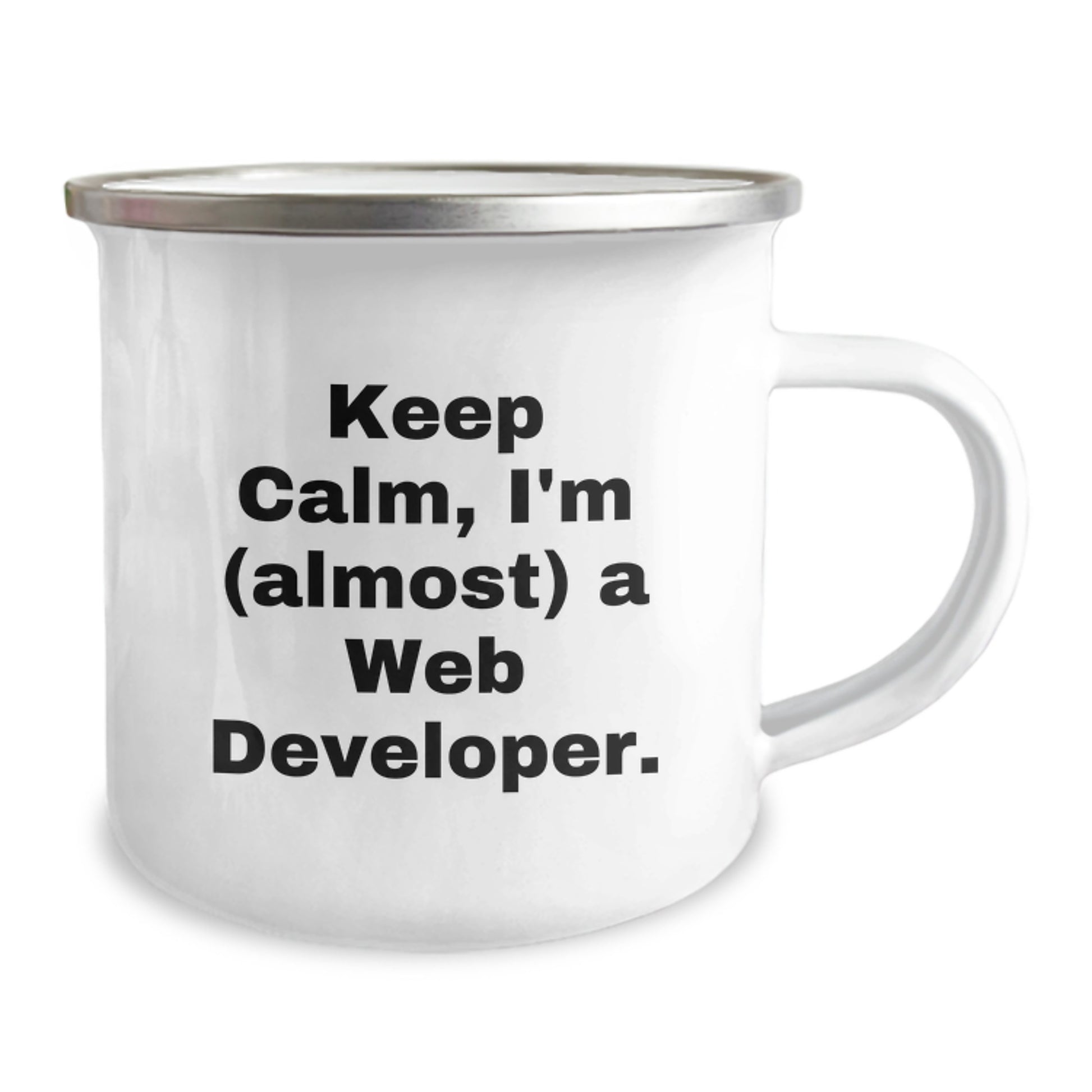 Funny Web Developer Gifts for Him from Family - Keep Calm I'm Almost a Web Developer Camping Mug for Mom on Mother's Day - Image 2