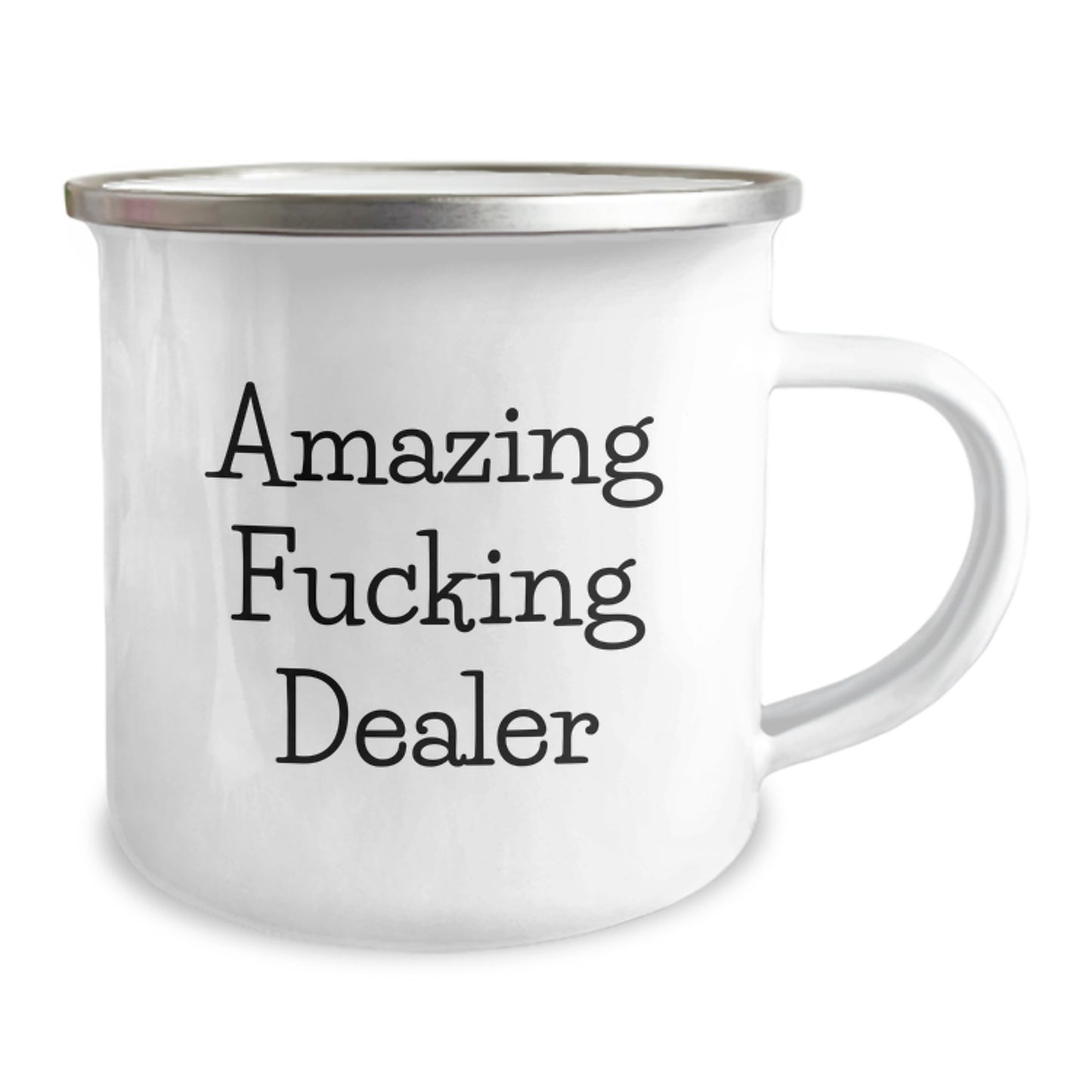 Funny Dealer Gifts from Friends, Unique Camping Mug for Dealer Lovers, 'Amazing F--king Dealer' Quote - Image 2