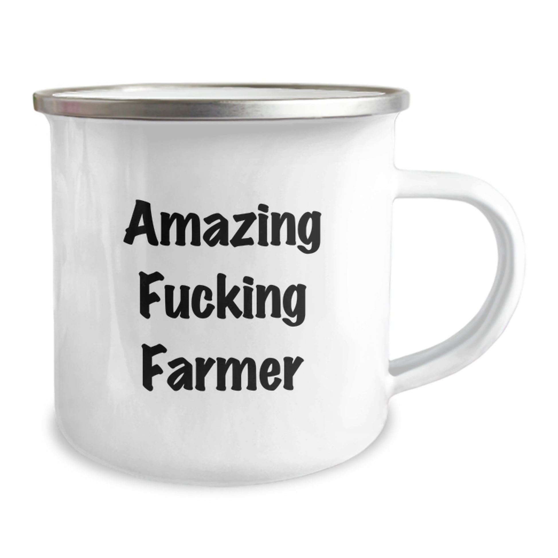 Funny Farmer Gifts for Men, Camping Mugs for Birthday, Amazing F--king Farmer Quote Stainless Steel Enamel Mug, Ideal Gift for Farmers - Image 2