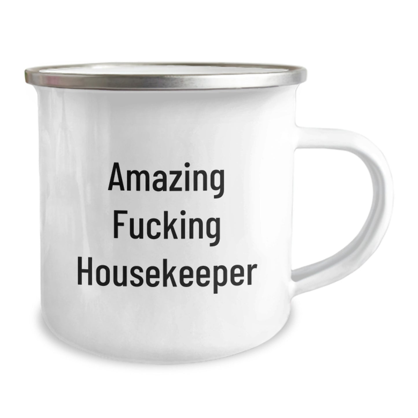 Funny Housekeeper Gifts, Birthday Unique Gifts for Housekeeper, Camping Mug with 'Amazing F--king Housekeeper' Quote, Gifts from Friends for Housekeeper - Image 2