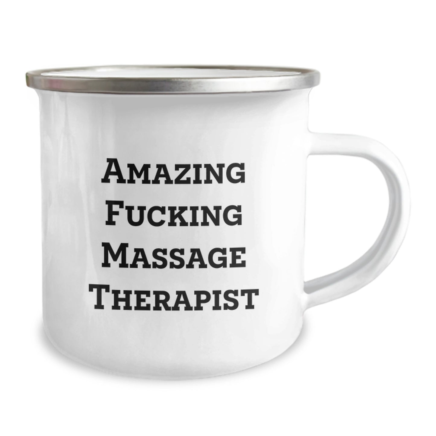 Funny Massage Therapist Gifts for Birthday, Camping Mug, 'Amazing F--king Massage Therapist' Quote - Gifts from Friends - Image 2