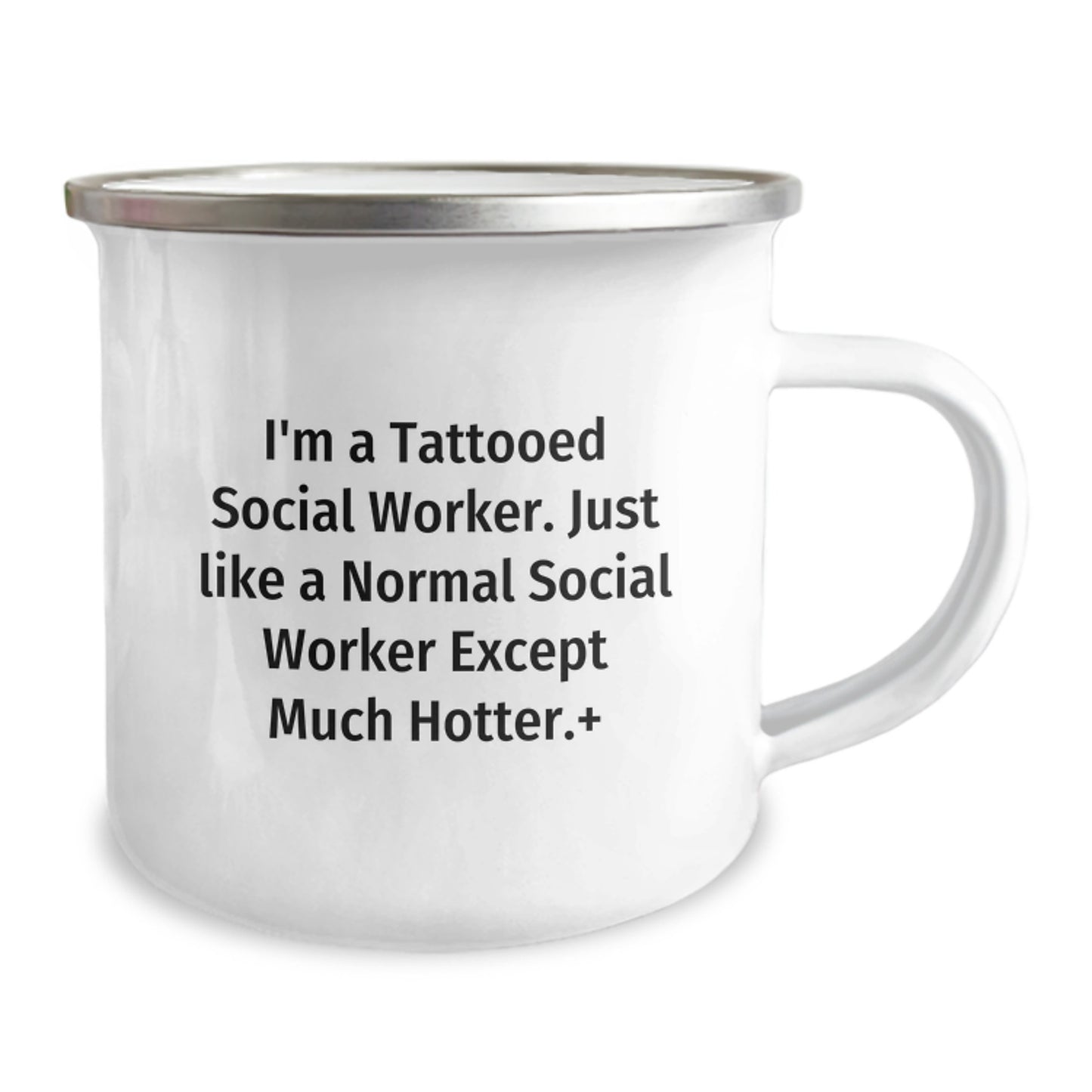 Funny Social Worker Gifts - 'I'm A Tattooed Social Worker' Camping Mug for Dad, Social Worker Friend or Coworker - Unique Father's Day Unique Gifts - Image 2