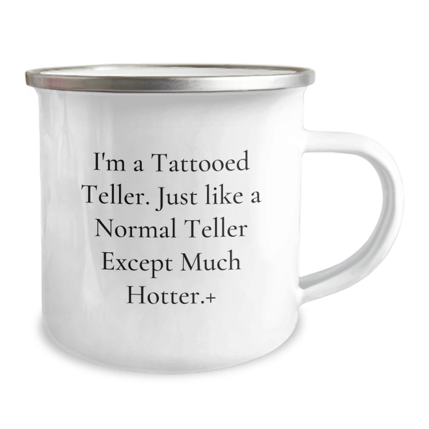 Funny Teller Gifts from Friends to Teller, Birthday Unique Mugs for Camping, Camping Mug with Quote 'I'm A Tattooed Teller' - Image 2