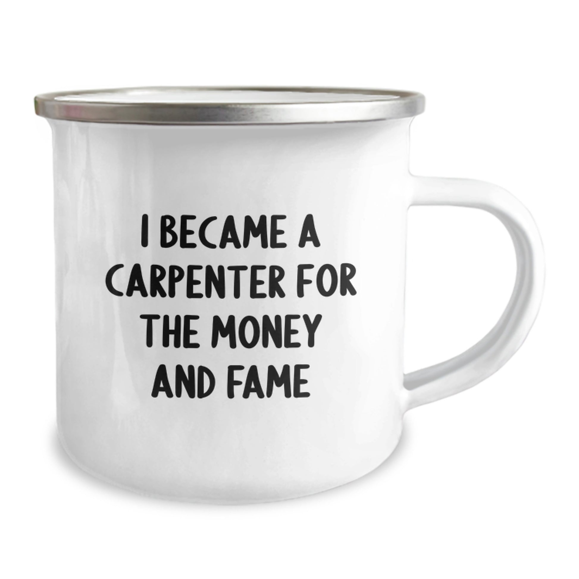 Funny Carpenter Gifts for Dad Father's Day Unique Camping Mug with I Became A Carpenter For The Money And Fame Quote, Gifts from Men, Gifts for Carpenter - Image 2