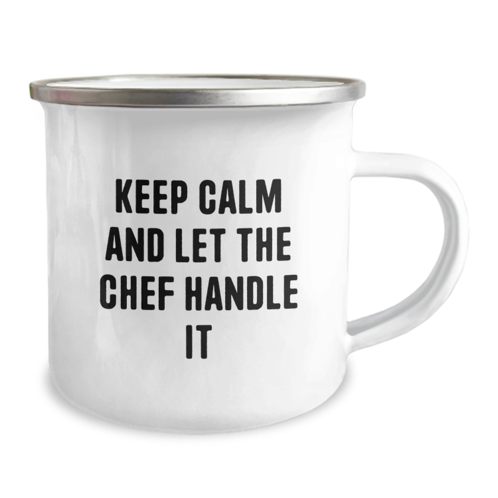 Funny Chef Camping Mug Gifts from Men to Mother's Day Unique Gifts for the Woman Who Loves Cooking Keep Calm And Let The Chef Handle It - Image 2