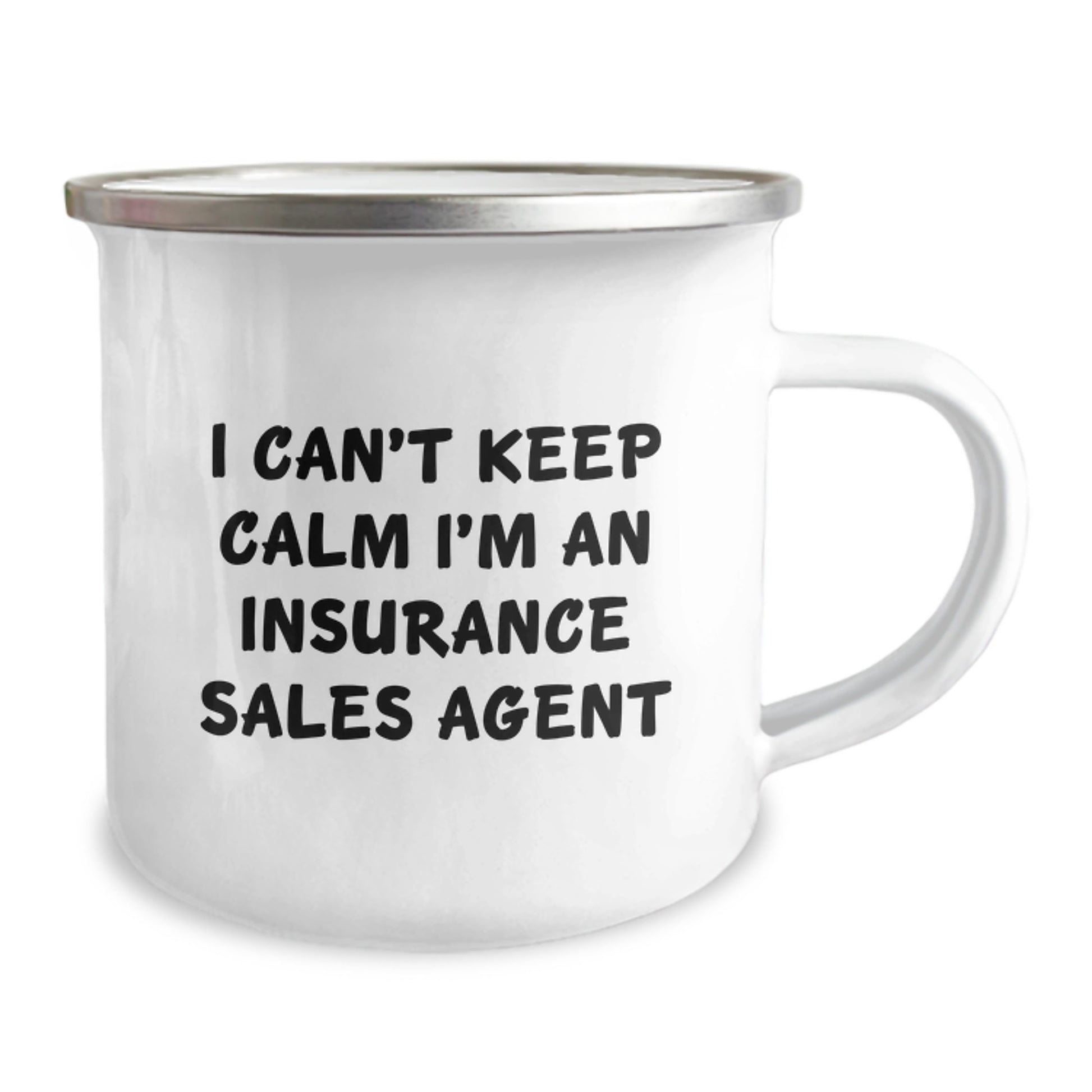 Funny Insurance Sales Agent Gifts for Dad - I'm An Insurance Sales Agent Camping Mug, Perfect Unique Gifts from Family for Father's Day, 12 oz Stainless Steel Enamel Finish - Image 2