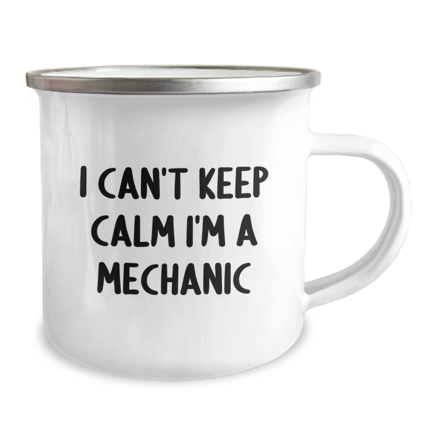 Funny Mechanic Gifts from Friends Birthday Unique Mugs for Men I Can't Keep Calm I'm A Mechanic Enamel Camping Mugs - Image 2
