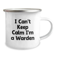 Load image into Gallery viewer, Funny &#39;I Can&#39;t Keep Calm I&#39;m A Warden&#39; Camping Mug Gifts from Friends for Men on Christmas Unique Gifts - Image 2
