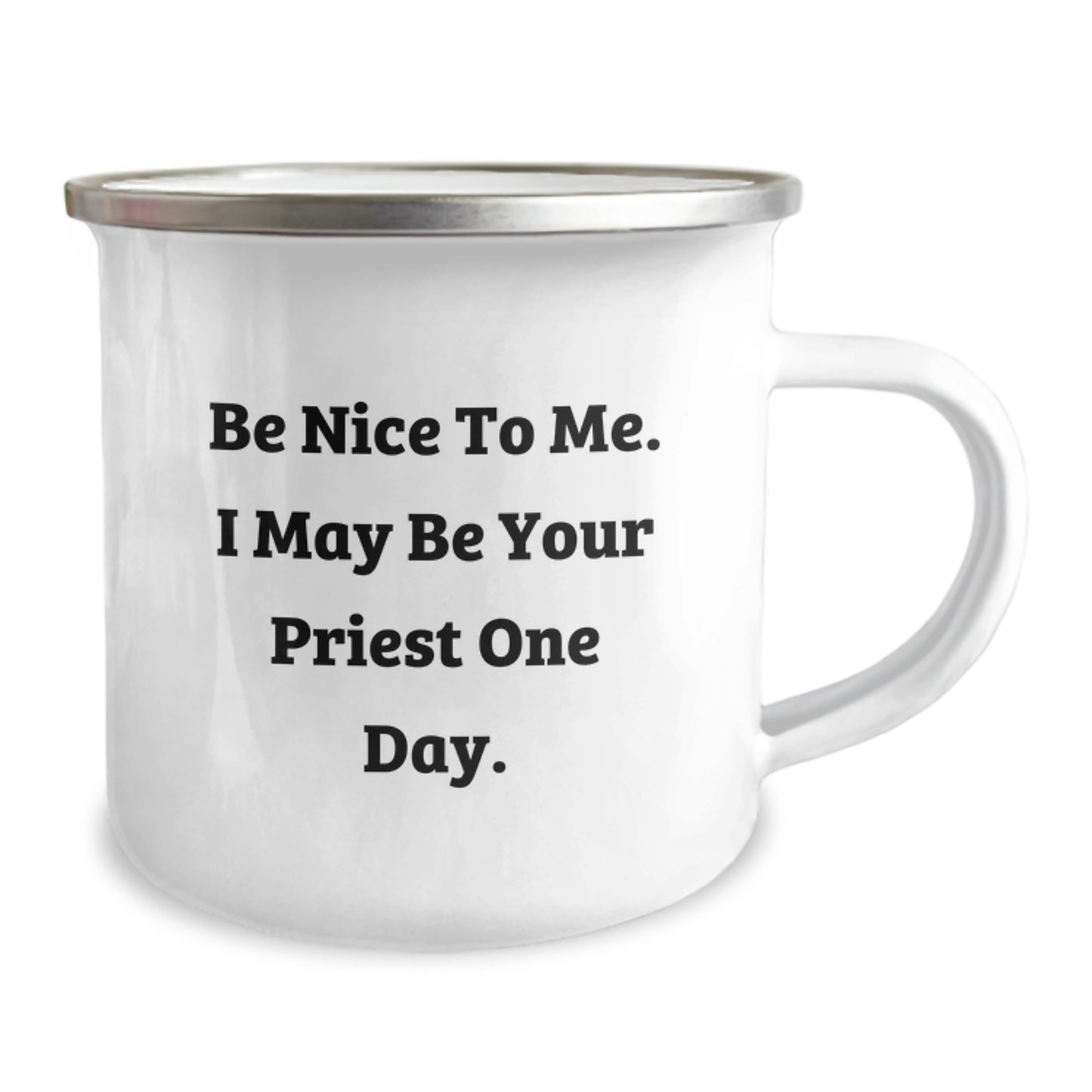 Funny Priest Gifts for Men from Friends on Father's Day Unique Camping Mug - Image 2