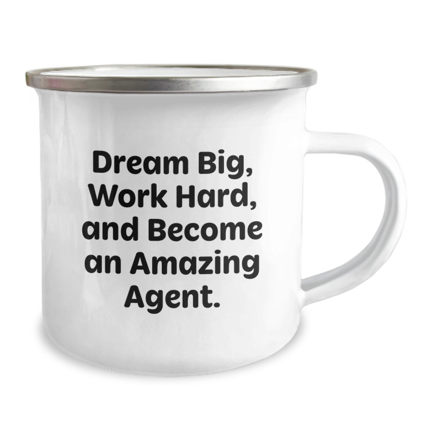 Funny Agent Gifts for Him - Camping Mug with 'Dream Big, Work Hard, And Become An Amazing Agent.' Quote - Gifts from Dad to Agent on Father's Day - Image 2