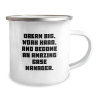 Load image into Gallery viewer, Funny Case Manager Gifts from Friends for Valentine's Unique Case Manager Camping Mug with Dream Big Quote - Image 2
