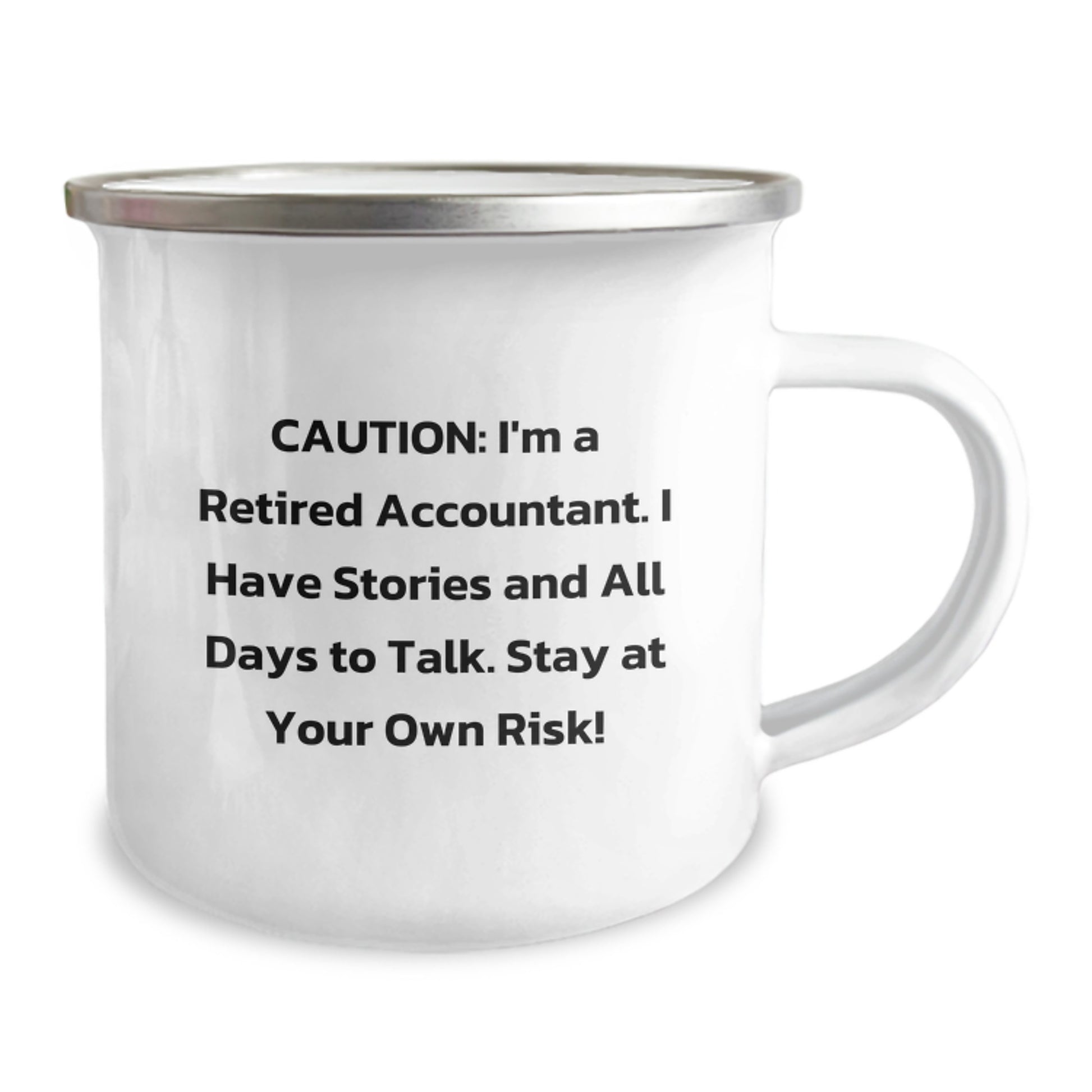 Funny Accountant Gifts for Men from Friends, Unique Graduation Unique Gifts for Accountant, Camping Mug with Caution I'm A Retired Accountant - Image 2
