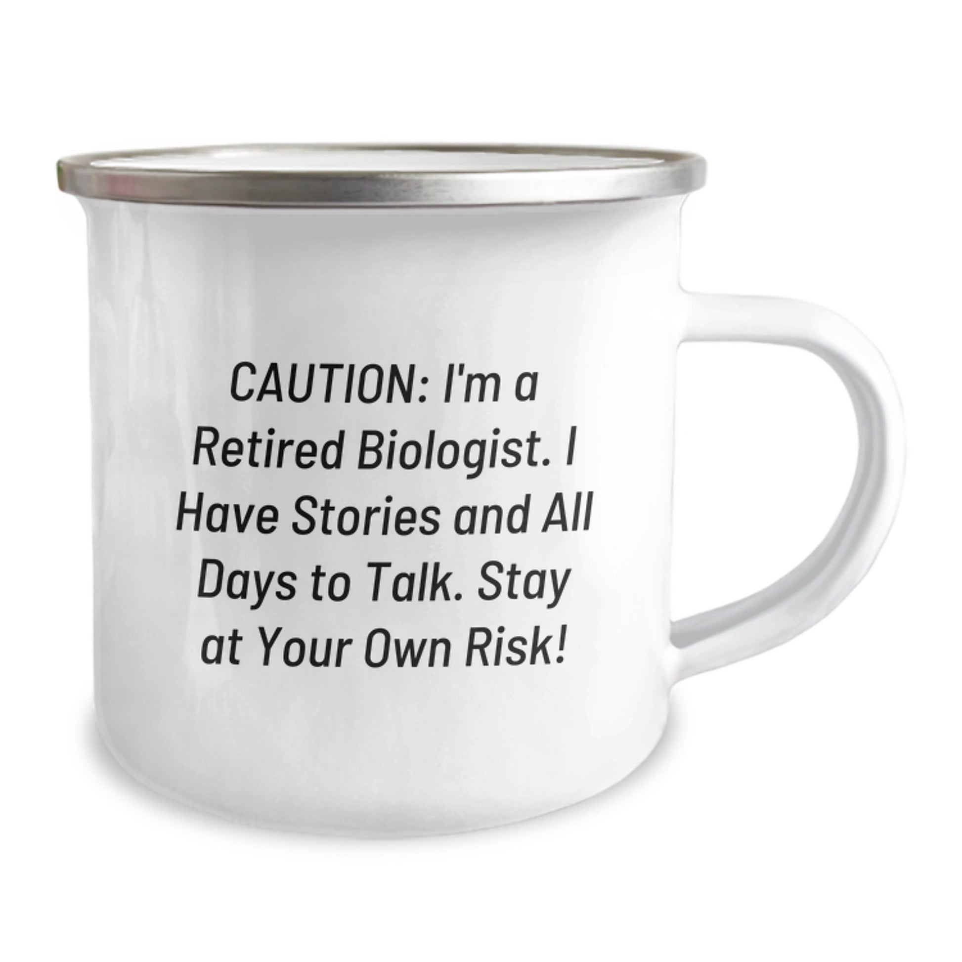 Funny Biologist Gifts from Family - 'Caution: I'm A Retired Biologist' 12 oz Stainless Steel Camping Mug for Men Women Graduation Unique Presents - Image 2
