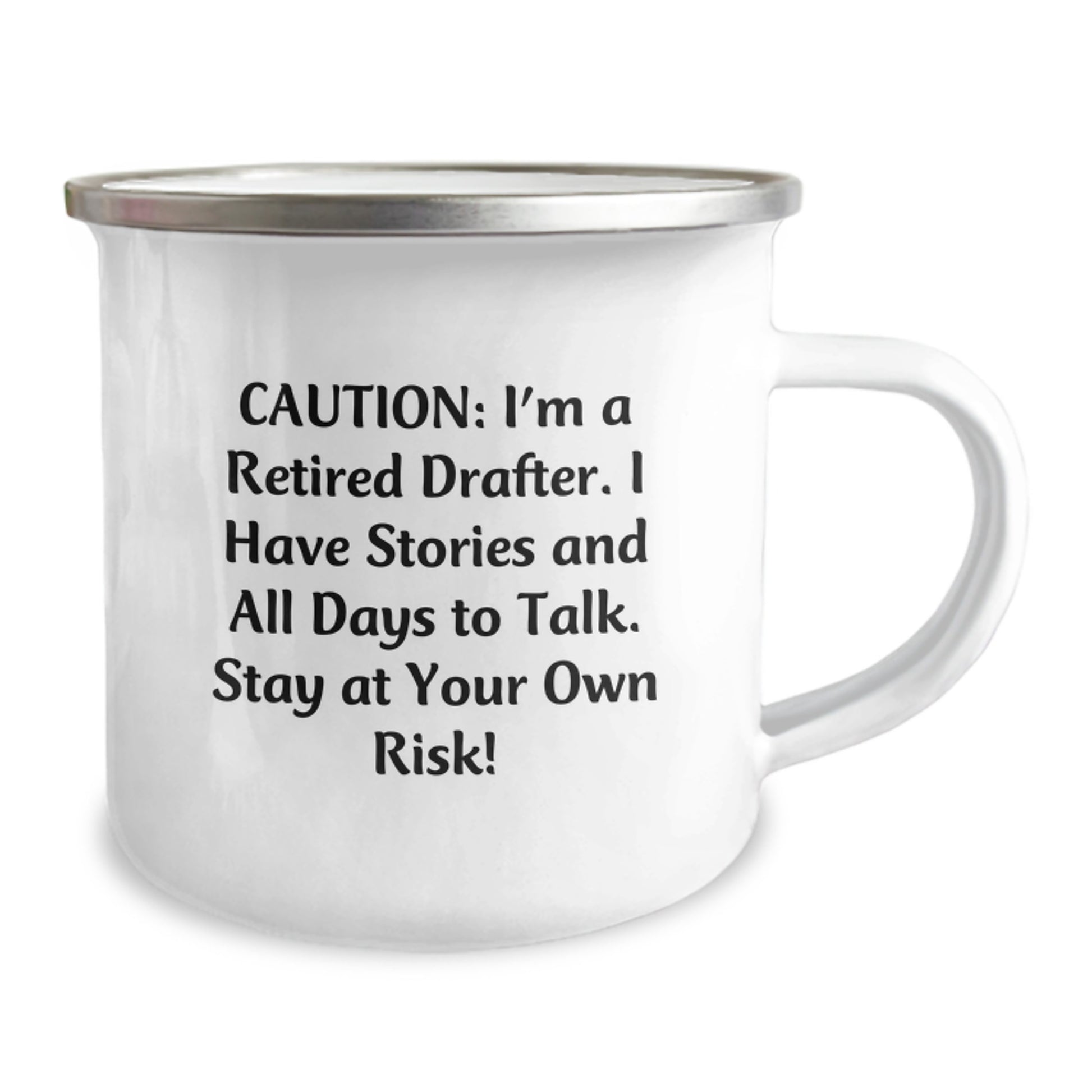 Funny Drafter Gifts from Friends, Unique Graduation Unique Gifts for Men, Camping Mug with Caution: I'm A Retired Drafter. - Image 2