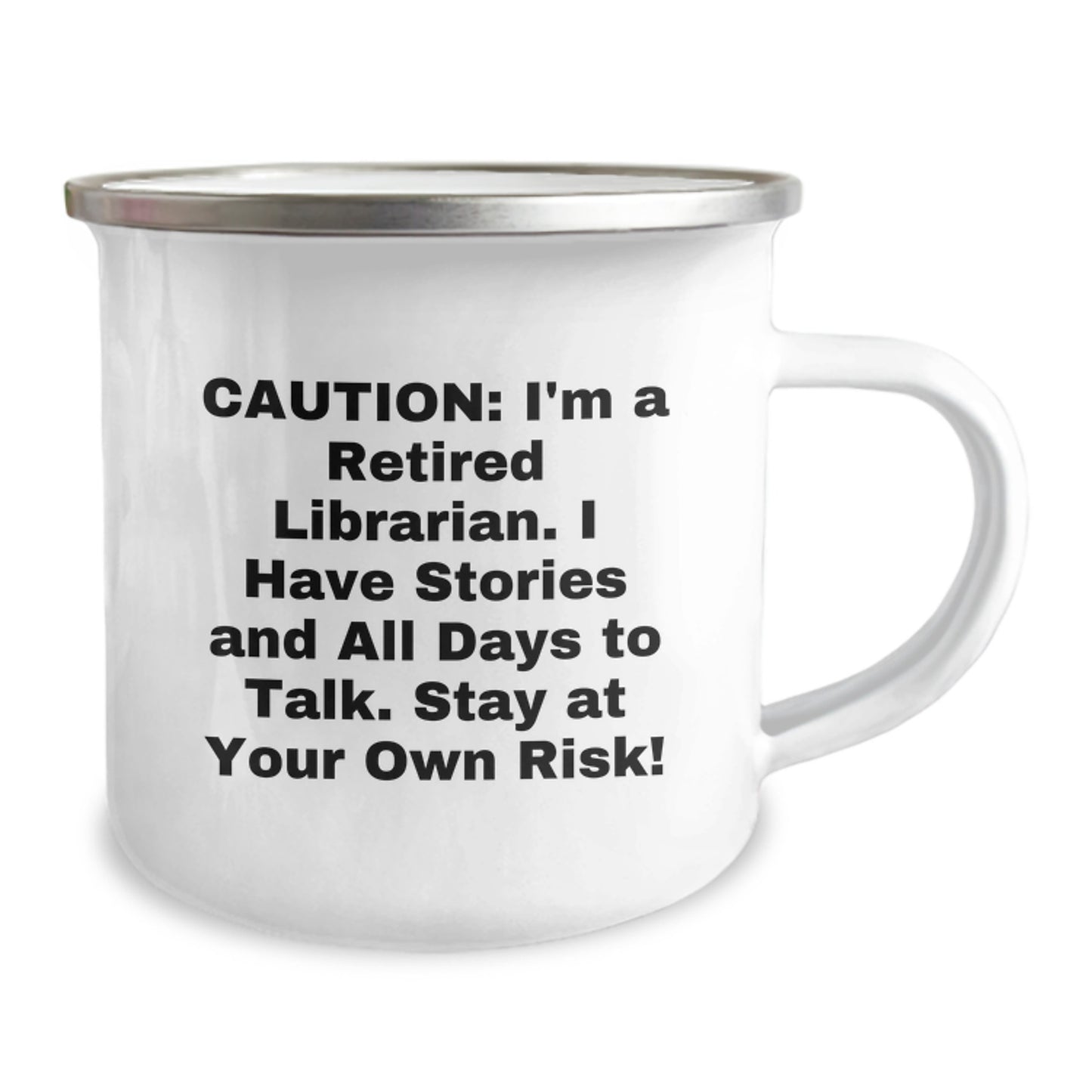 Funny Librarian Gifts for Her, Camping Mug for Her, Unique Graduation Gifts from Family, Friends, or Coworkers, Caution: Retired Librarian Story - Image 2