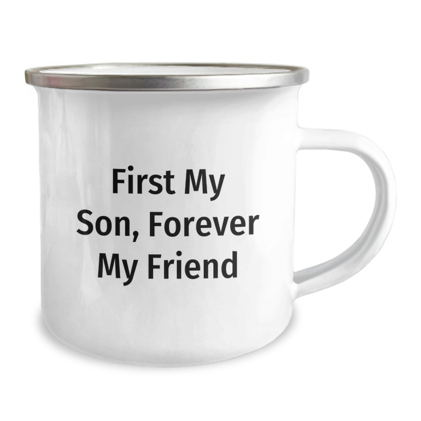 Funny Son Graduation Gifts from Dad to Son, 'First My Son, Forever My Friend' Camping Mug for Men, Unique Son Fathers Day Gift Ideas for Camping Lovers - Image 2
