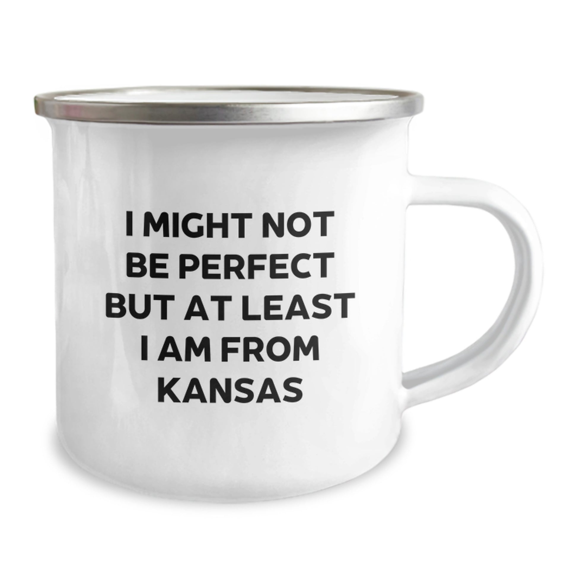 Kansas Camping Mug - 'I Might Not Be Perfect But At Least I Am From Kansas' Funny Graduation Gifts for Kansas Men Women Friends Family - Image 2