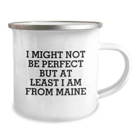 Load image into Gallery viewer, Funny Maine Camping Mug, Gifts from Friends to Family, I Might Not Be Perfect But At Least I Am From Maine, Unique Graduation Gifts for Maine Lovers - Image 2
