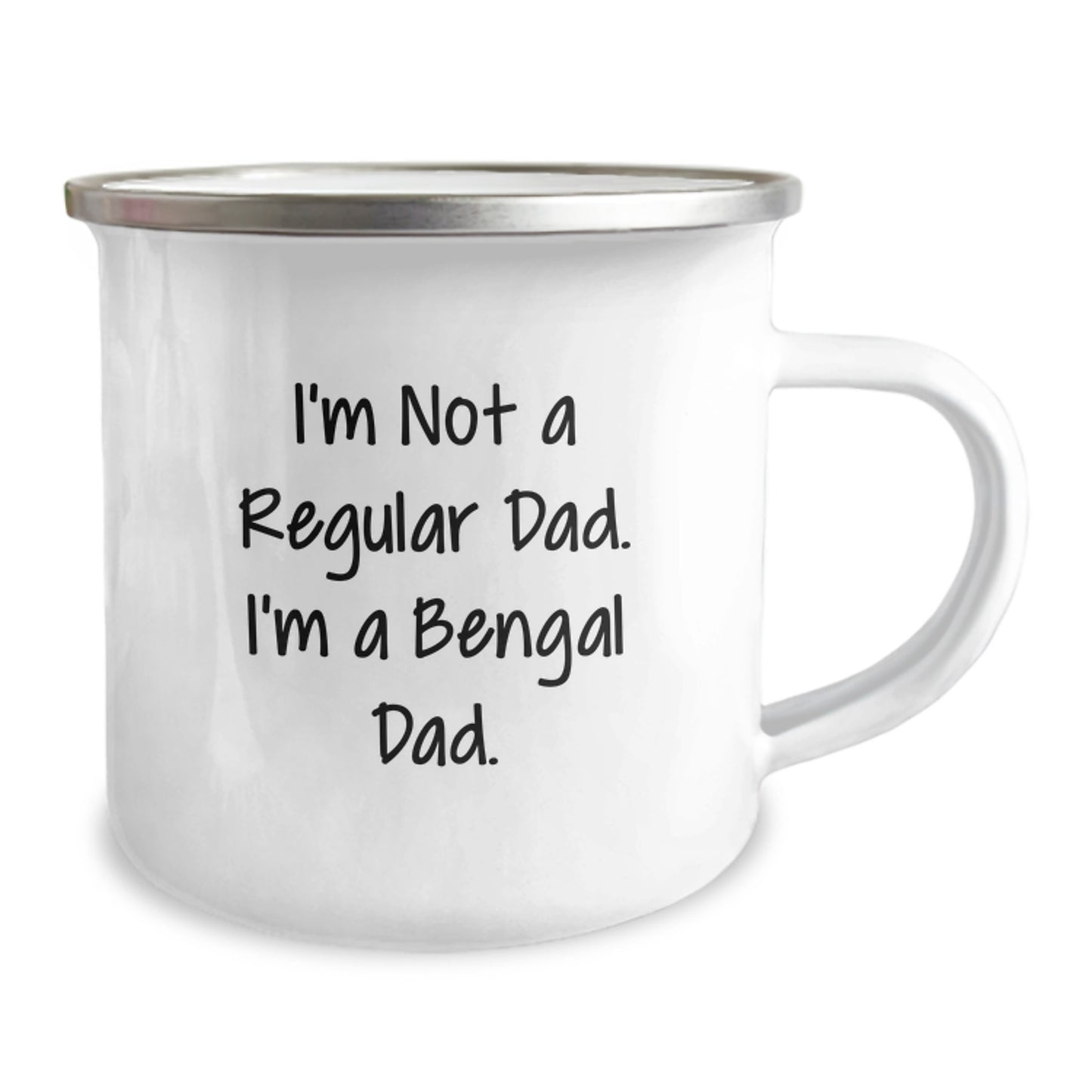 Funny Bengal Cat Gifts for Bengal Cat Dad, 12 oz Camping Mug for Dad's Graduation Unique Gifts from Daughter - I'm Not A Regular Dad - Image 2