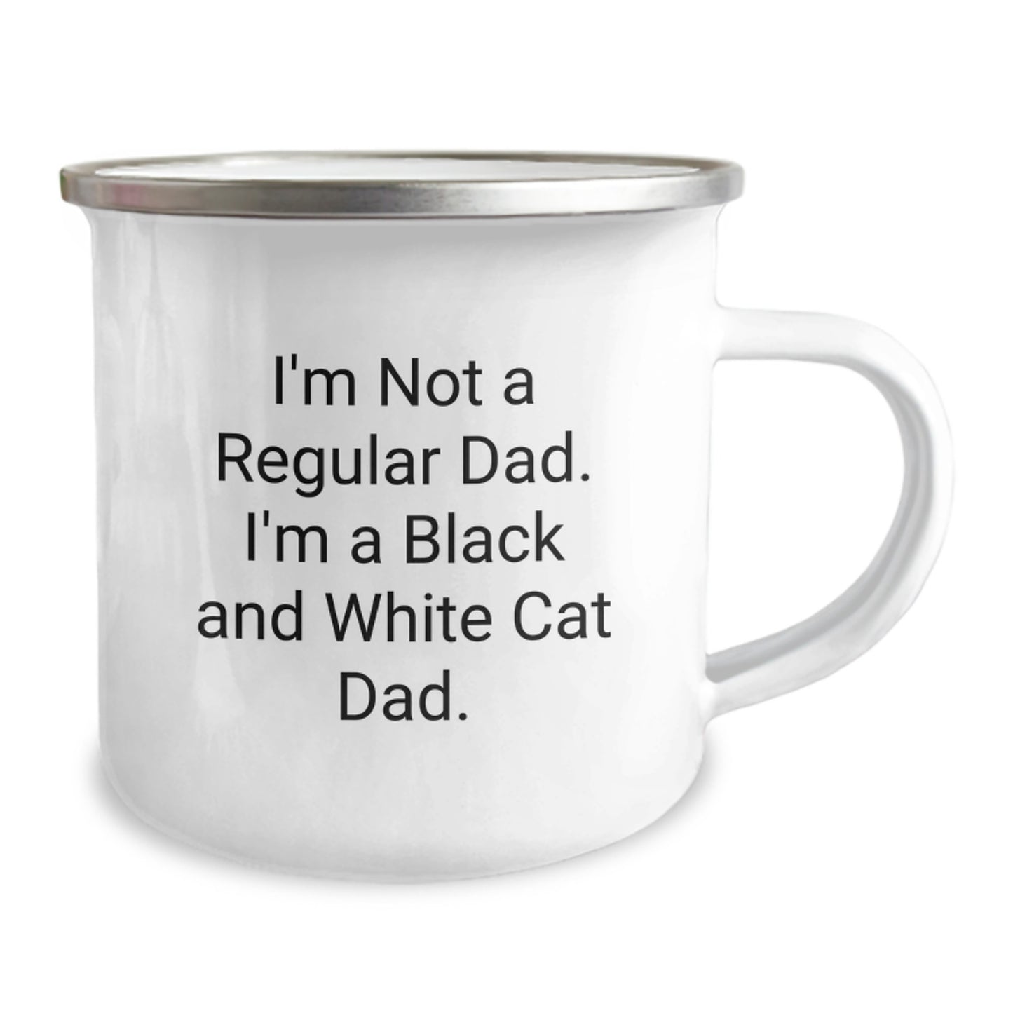 Funny Black and White Cat Dad Valentine's Gifts for Him, Gifts from Men to Family, Funny Camping Mug with Inspirational Quote, Unique Valentine's Gifts for Black and White Cat Lover - Image 2