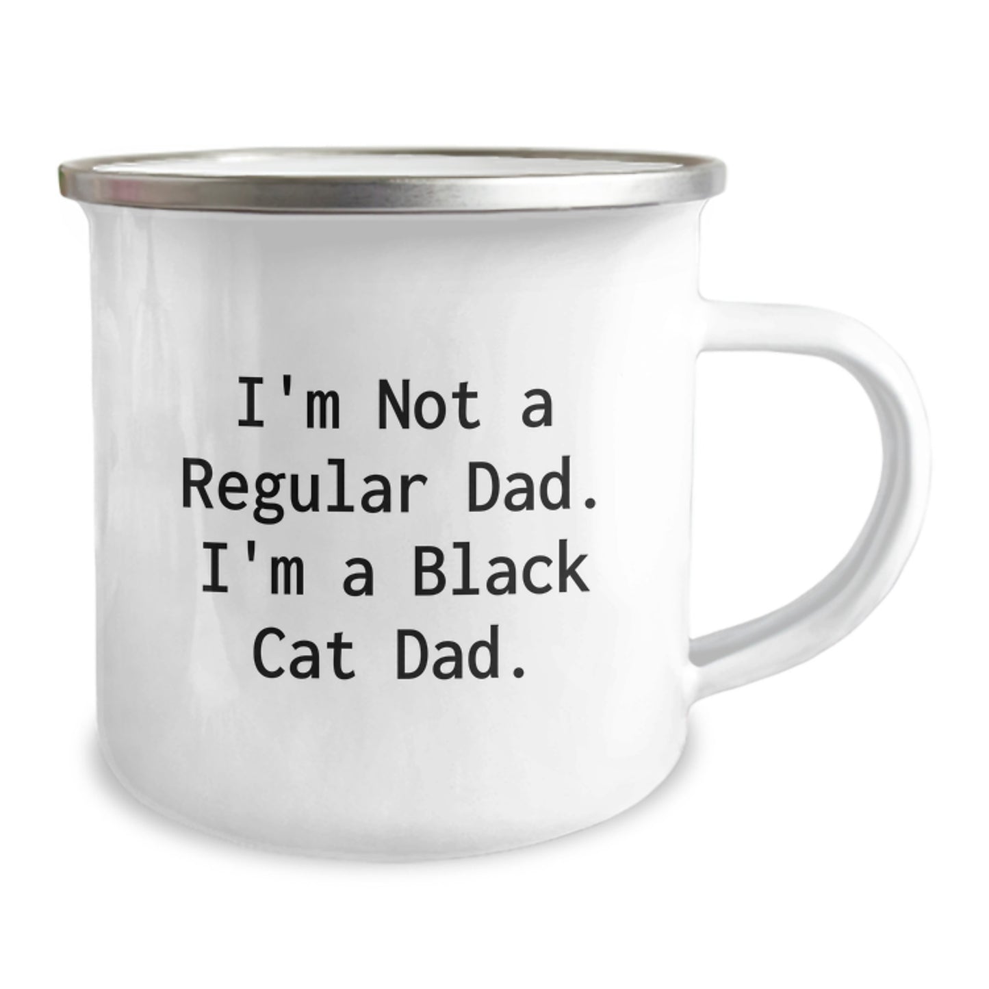 Funny Black Cat Dad Gifts from Men to Graduation Unique Gifts for Black Cat Lovers, Camping Mug, I'm Not a Regular Dad, I'm a Black Cat Dad - Image 2
