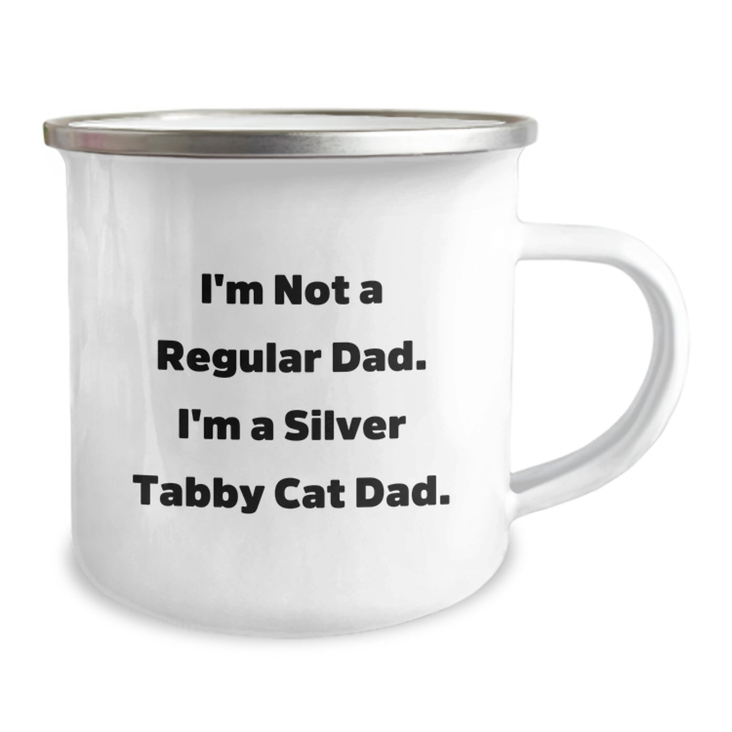 Silver Tabby Cat Dad Gifts from Family - Funny Camping Mug for Silver Tabby Cat Lover - I'm Not A Regular Dad - Unique Graduation Gifts for Friends - Image 2