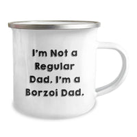 Load image into Gallery viewer, Funny Borzoi Dog Camping Mug Gifts from Dad to Borzoi Dog Lover on Valentine's - I'm Not A Regular Dad. I'm A Borzoi Dad. - Image 2
