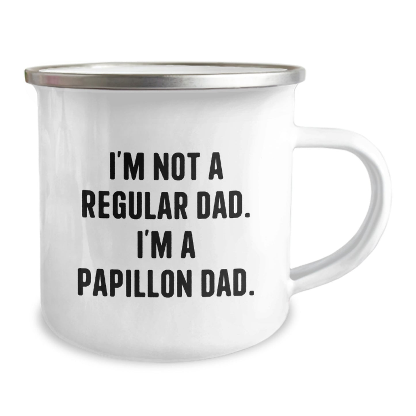 Funny Papillon Dog Gifts for Dad Camping Mug I'm Not A Regular Dad I'm A Papillon Dad Unique Graduation Gifts from Dad to Papillon Dog Lover Friends Family - Image 2