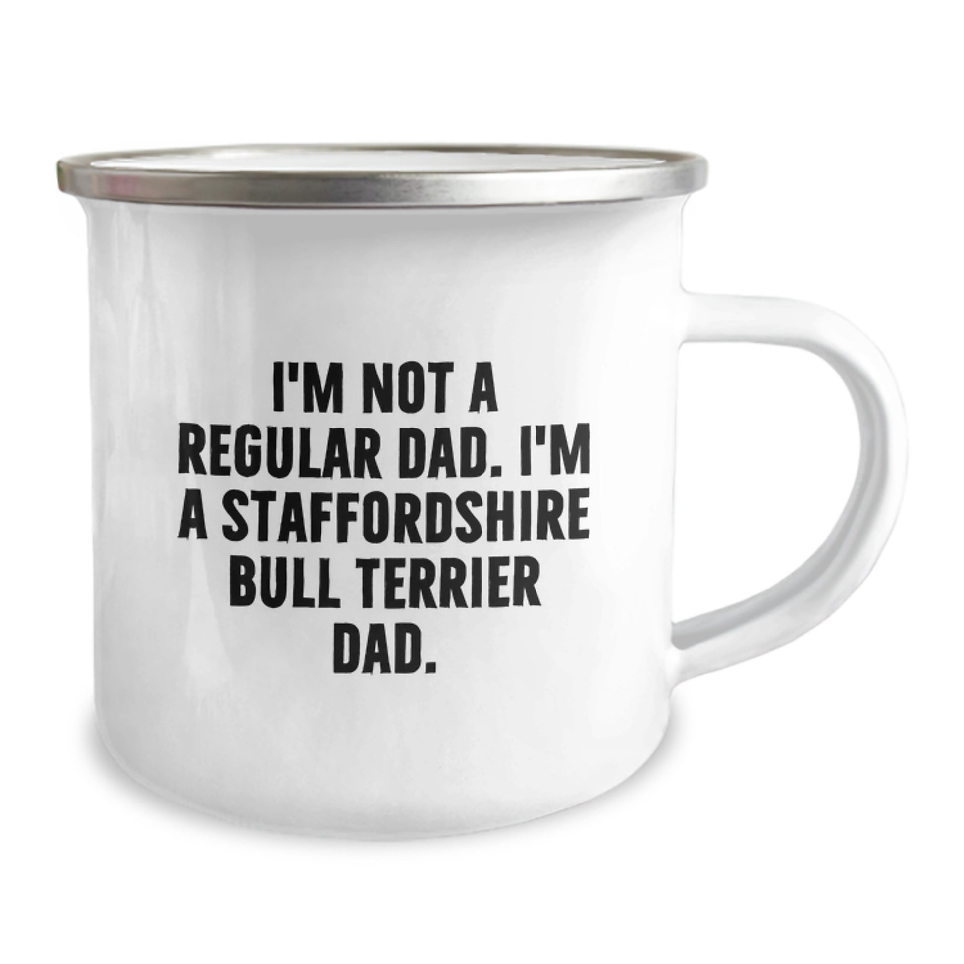 Funny Staffordshire Bull Terrier Dad Gifts for Him from Family - 'I'm Not A Regular Dad' Camping Mug for Graduation Unique Gifts - Image 2