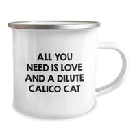 Load image into Gallery viewer, Dilute Calico Cat Lover&#39;s Camping Mug Gifts from Friends for Christmas - Image 2
