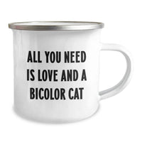 Load image into Gallery viewer, Bicolor Cat Camping Mug, Funny Quote, Gifts from Men to Bicolor Cat Lovers, Perfect for Valentine's - Image 2
