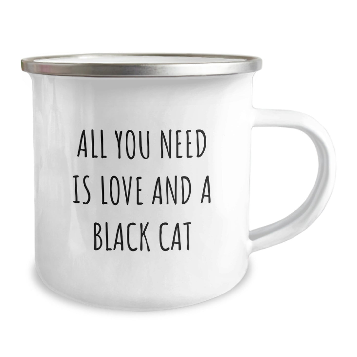 Funny Black Cat Camping Mug Gift for Friends - 'All You Need Is Love And A Black Cat' Christmas Unique Gifts from Men - Image 2