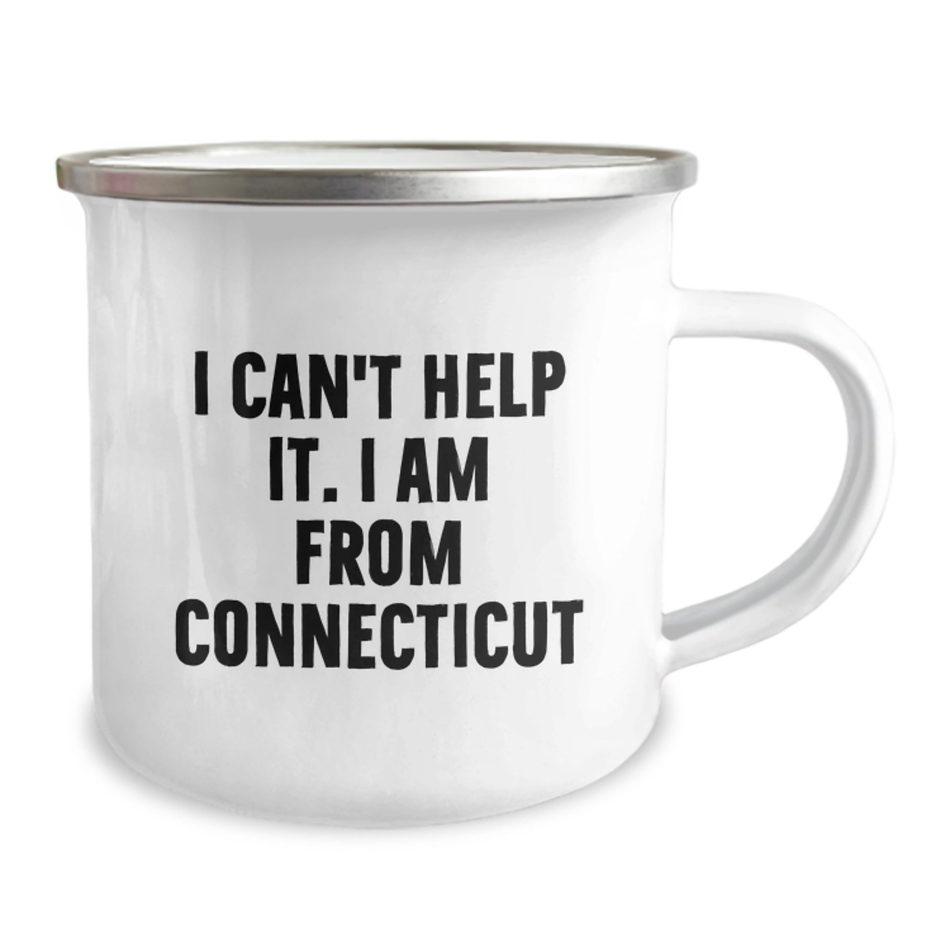 Funny 'I Can't Help It. I Am From Connecticut' Camping Mug Gifts for Friends from Connecticut - Image 2