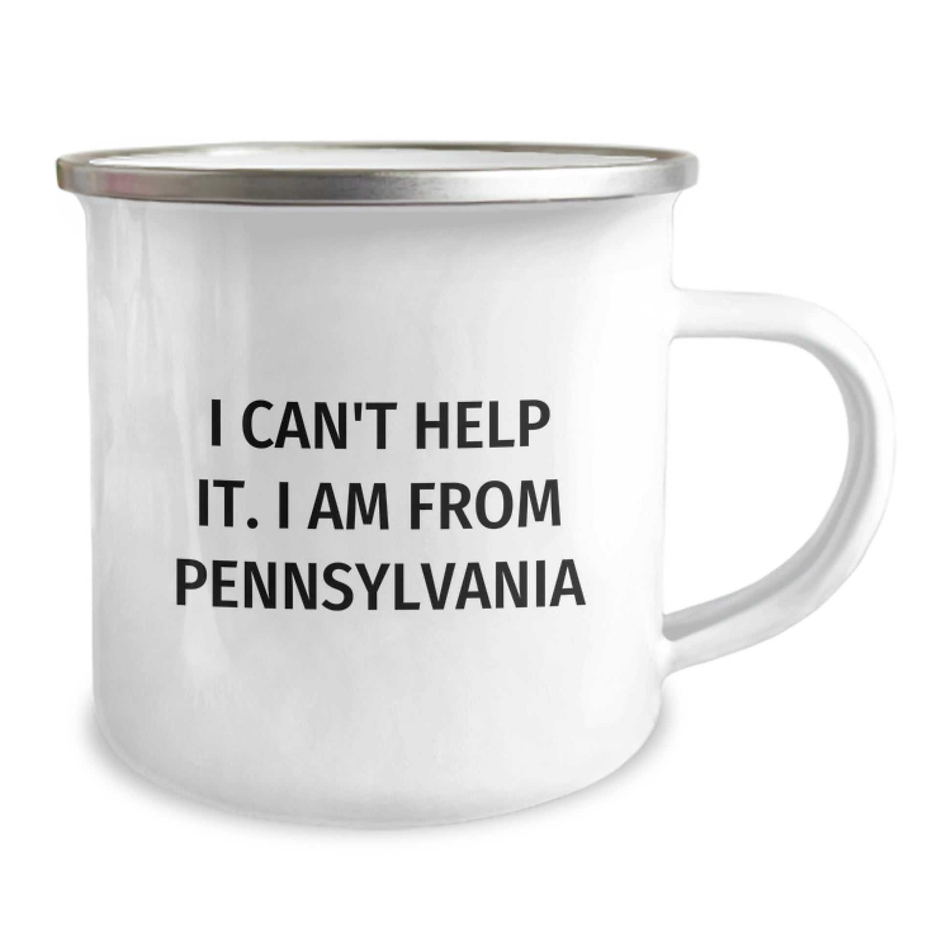 Funny Pennsylvania Gifts for Men from Family and Friends - 'I Can't Help It. I Am From Pennsylvania' Engraved Camping Mug for Graduation Unique Gifts - Image 2