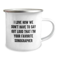 Load image into Gallery viewer, Sonographer Gifts, Funny Quote Mugs for Graduation, Gifts from Friends to Favorite Sonographer, 12 oz Camping Mug - Image 2
